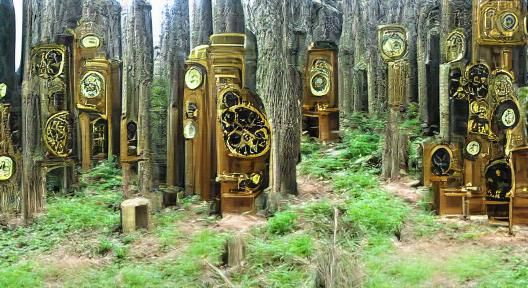 Forest of Ancient Grandfather Clocks