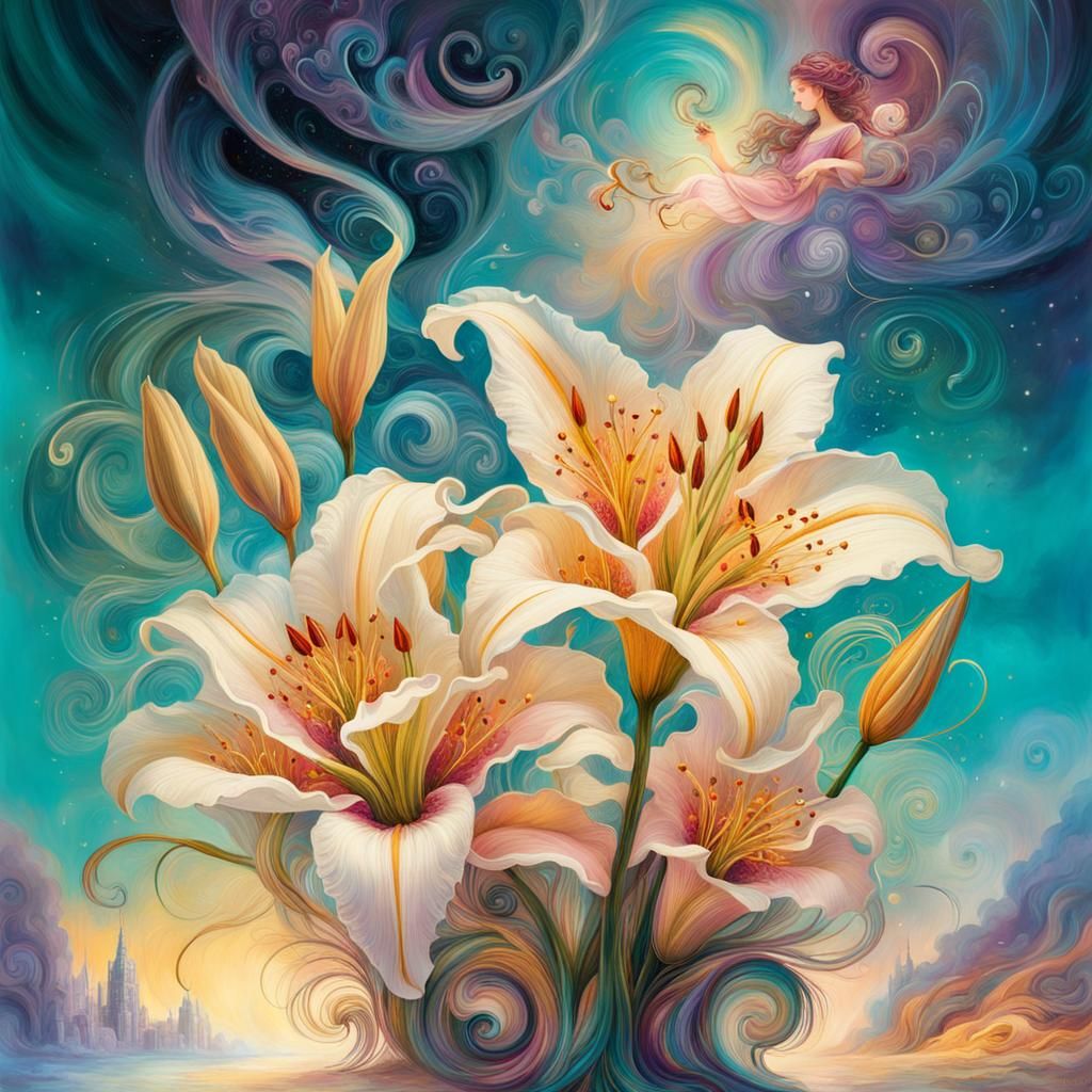 Lilies: Purity and Devotion in Magical Fantasy Style