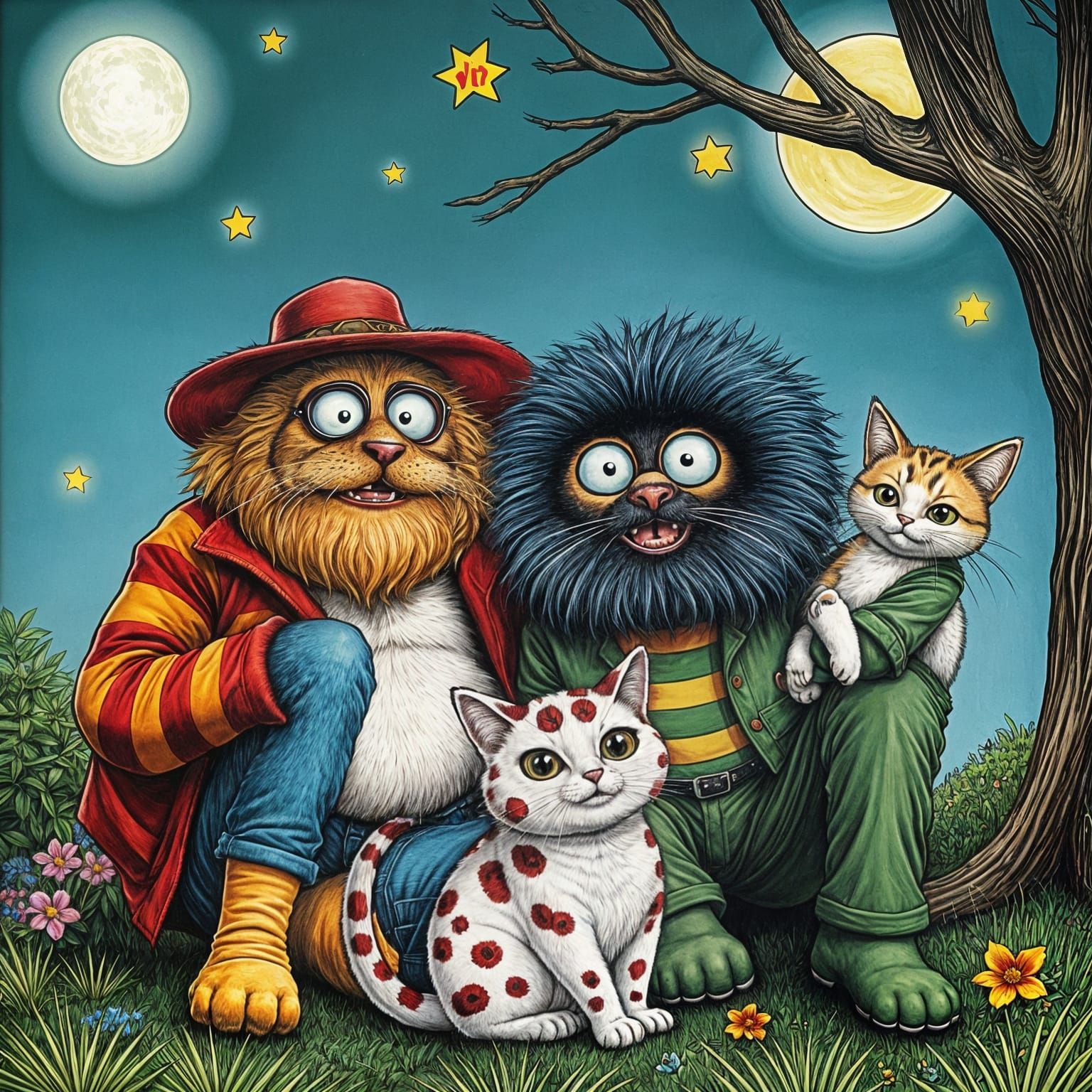 Surreal Portraits of Furry Creatures in Vibrant Colors