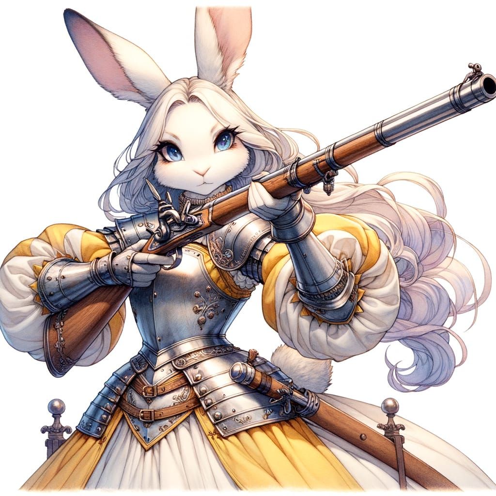 Fantasy Anime Rabbit Soldier in Dreamlike Aura