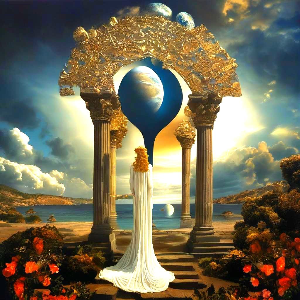 Aphrodite Goddess in Surrealist Style