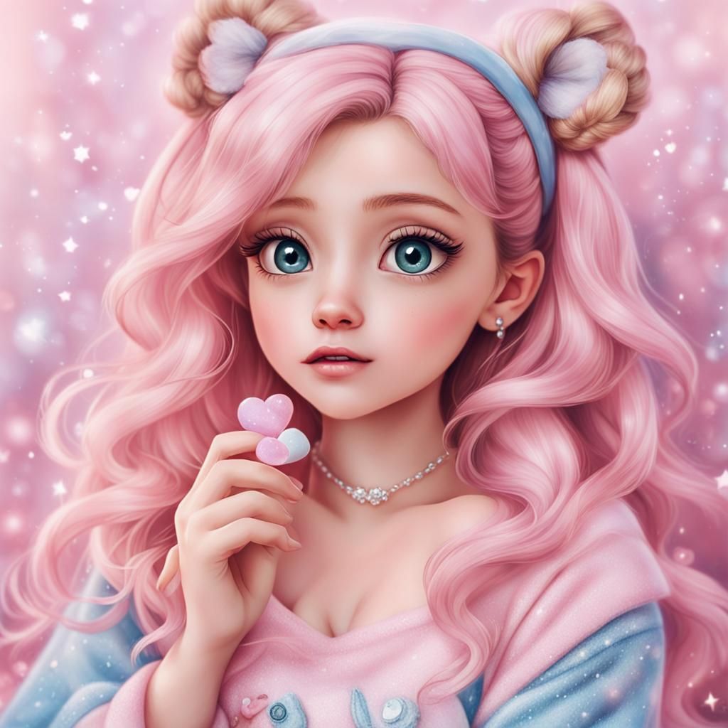 Angel Surrounded by Hearts