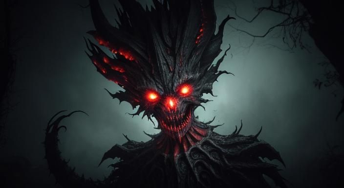 Demonic Scream in Dark Surrealism