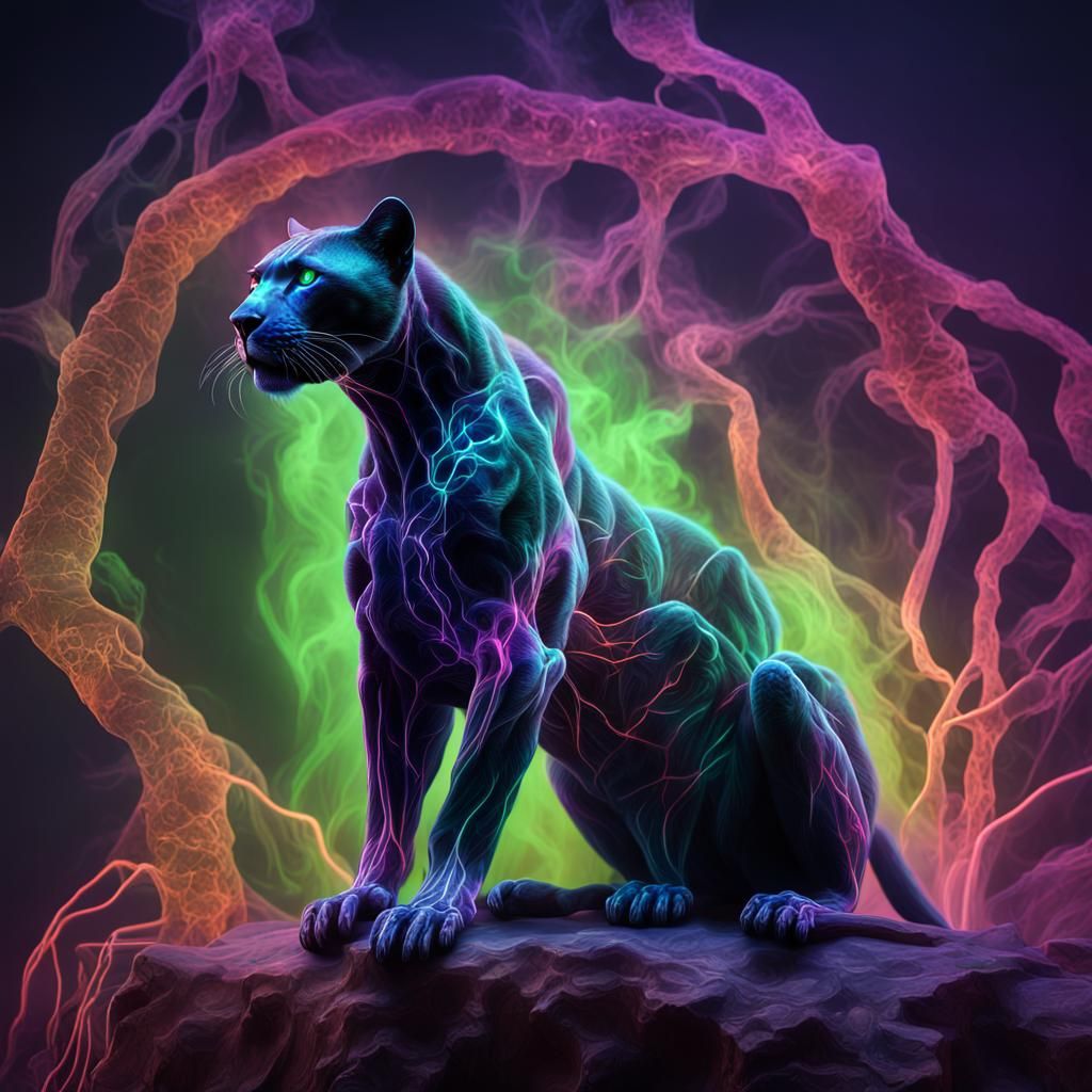 Chemiluminescent X-Ray Panther on Hand