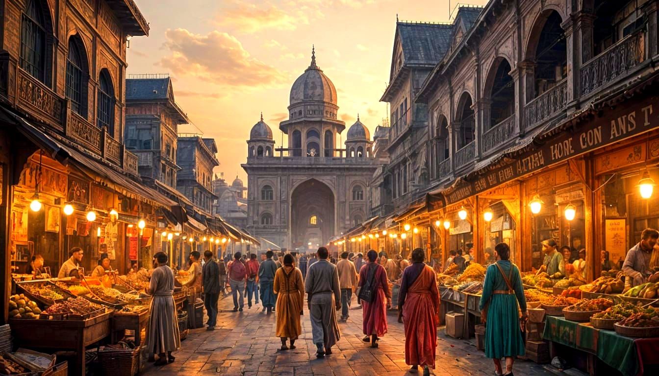 Kanpur Market Scene in Hyperrealistic Style