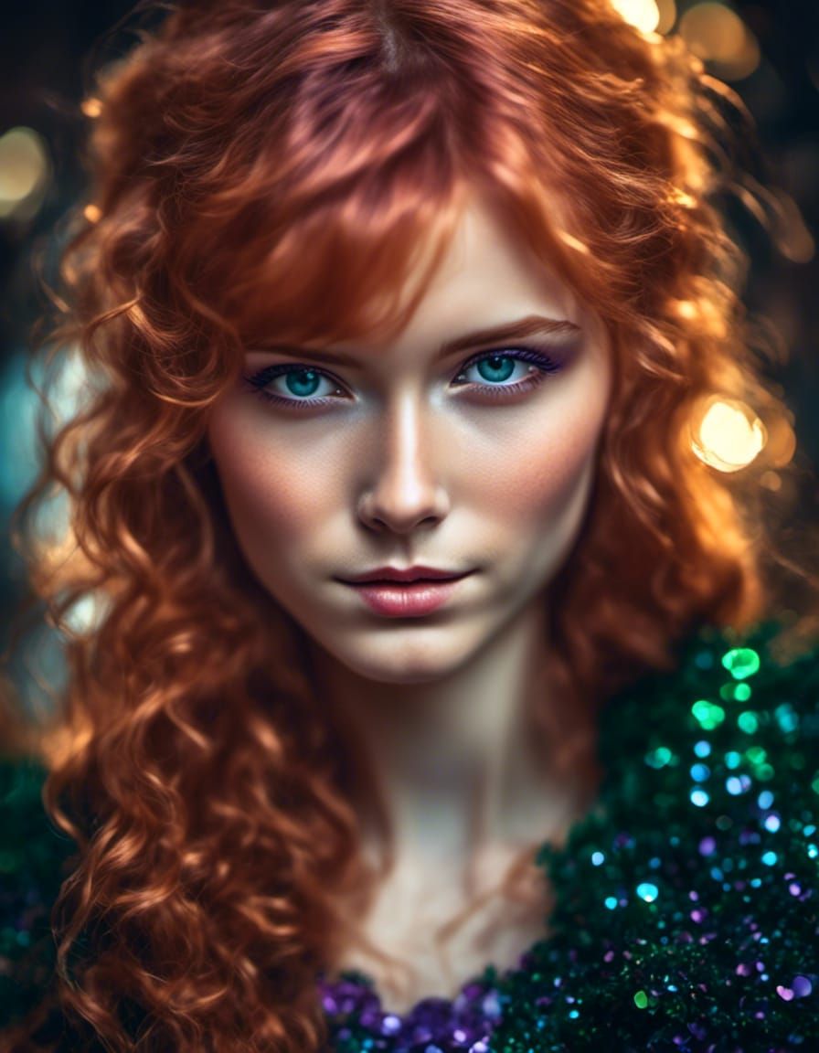 Stunning Woman with Green Eyes in Professional Photo