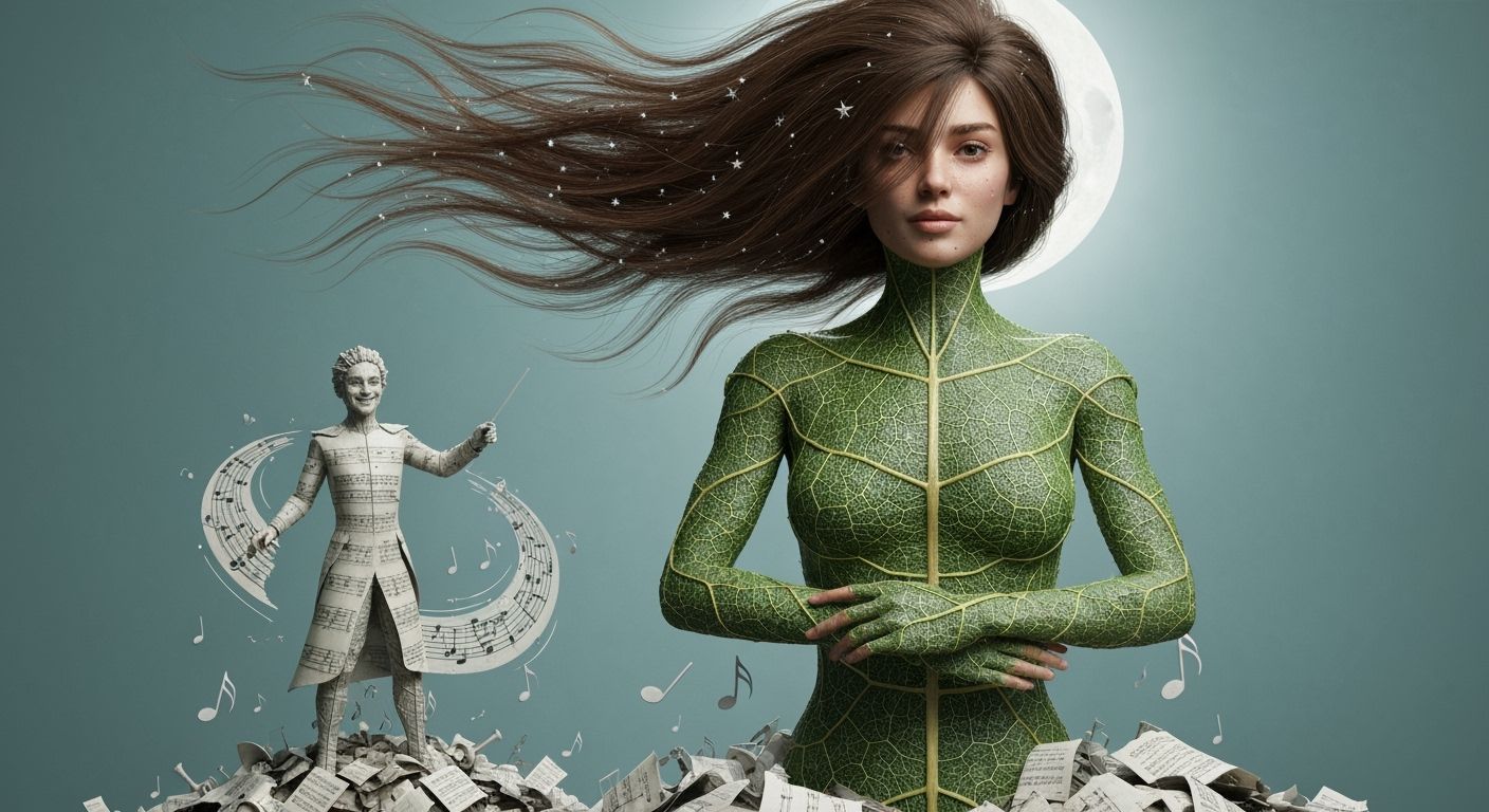 Water Woman Conductor Orchestrates Moonlit Mayhem