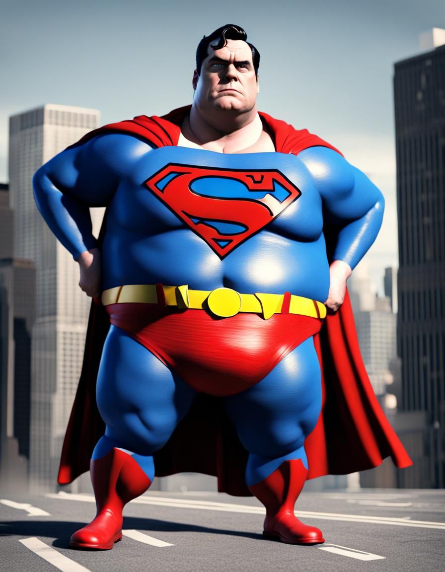 Morbidly Obese Superman in CGI