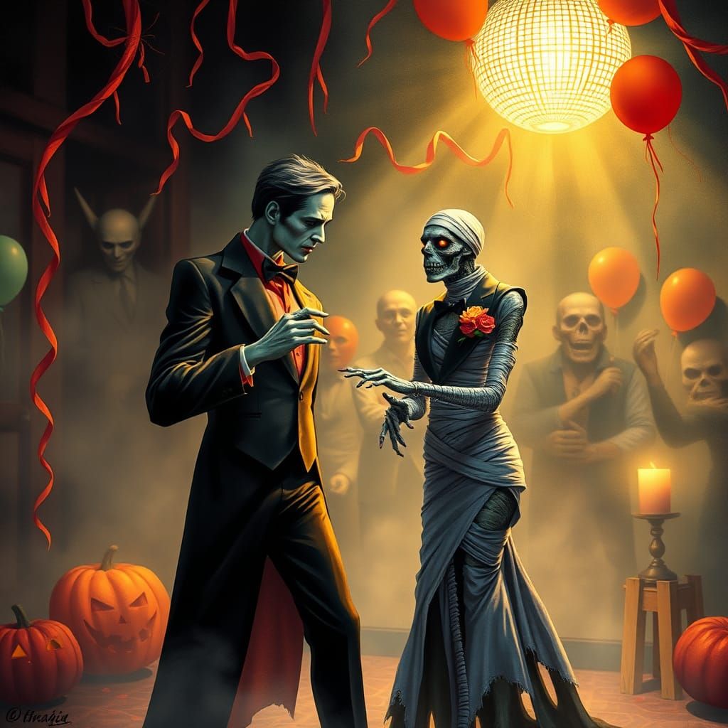 Monsters Slow Dance at Halloween Prom