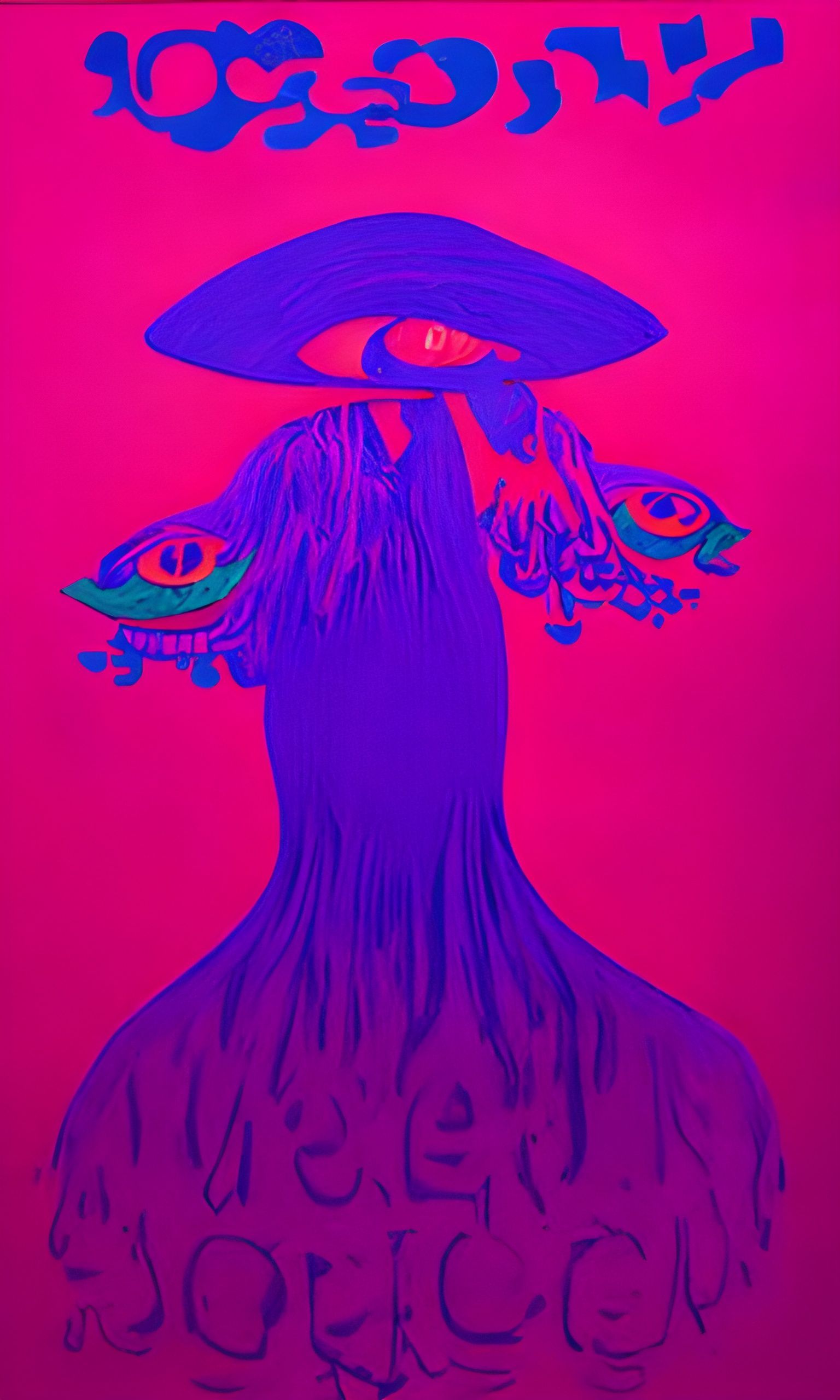 Psychedelic Witch in 1960s Concert Poster Style
