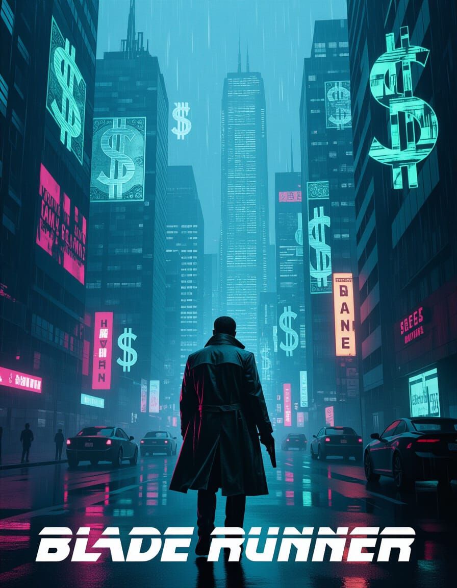 Blade Runner Neon-Noir Cityscape Poster