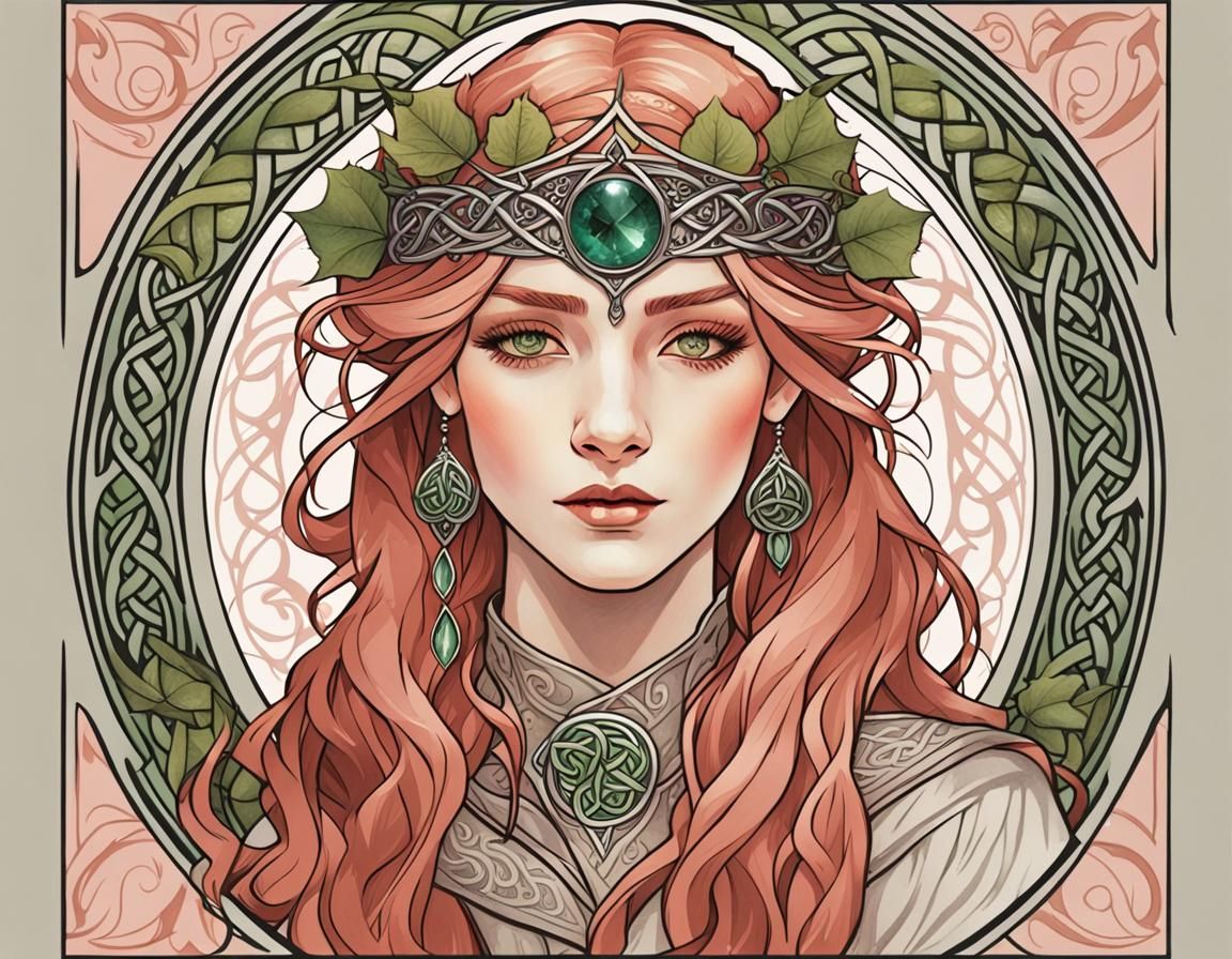 Elven Lady in Art Nouveau Style