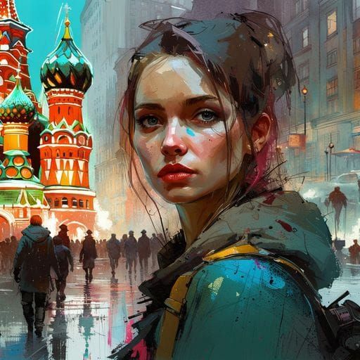 Hyperdetailed Portrait of a Russian Girl in Oil