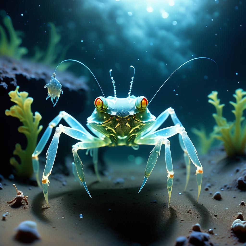 Ethereal Alien Lifeforms on a Bioluminescent Exoplanet