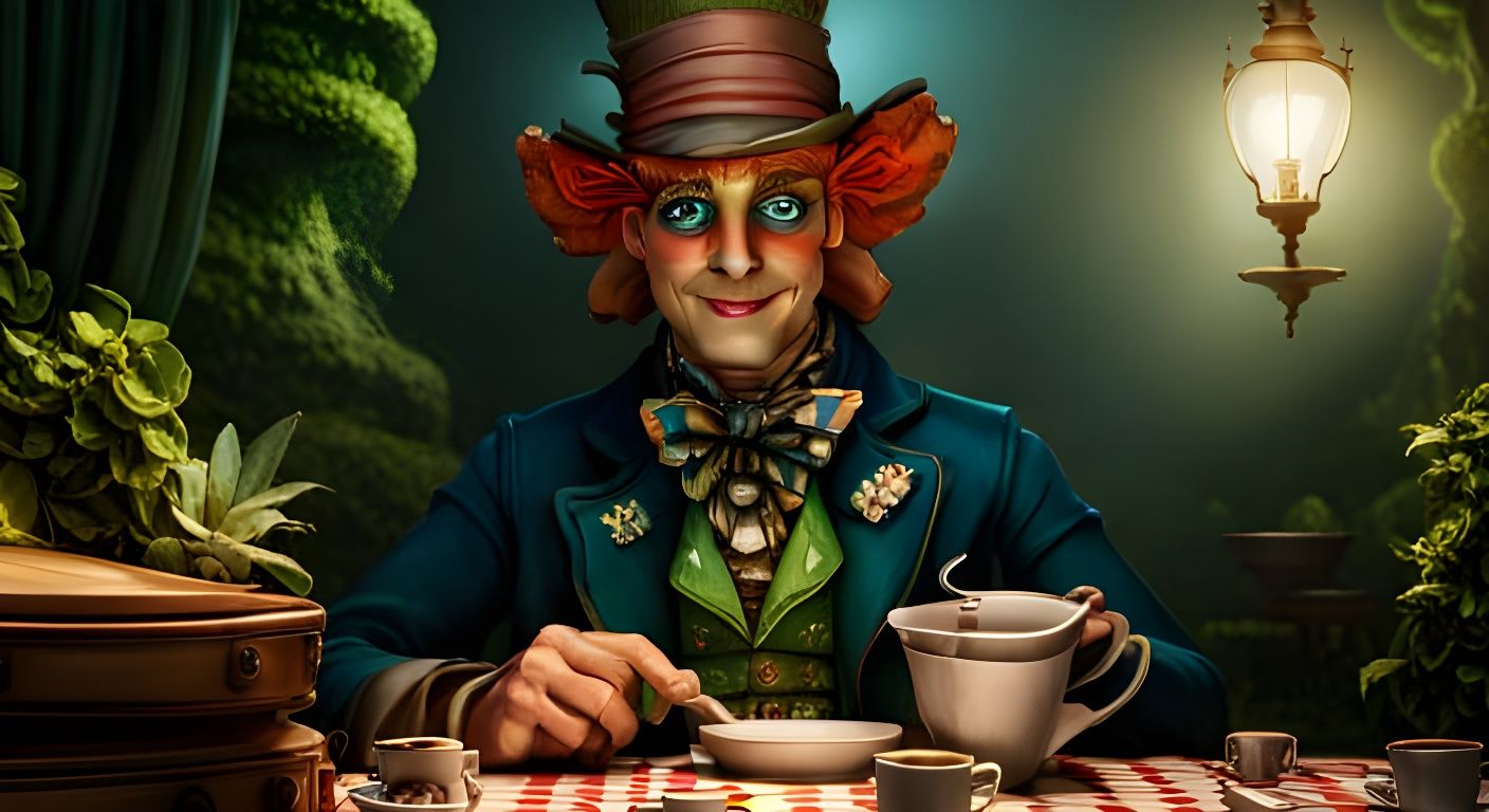 Mad Hatter's Tea Party in Fantastical Garden