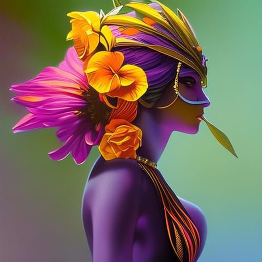 Hyperrealistic Splash Art Portrait in Vivid Color