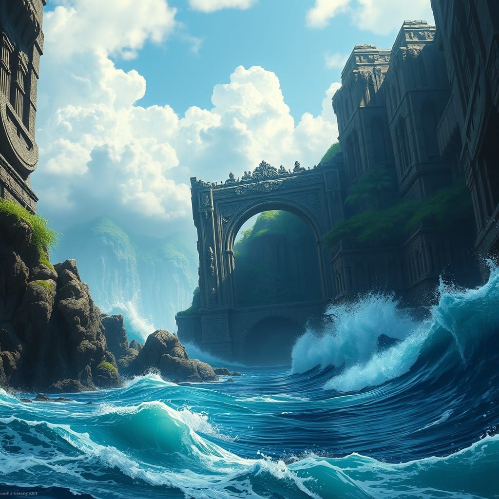 Majestic Stone Portal to Lush Lands