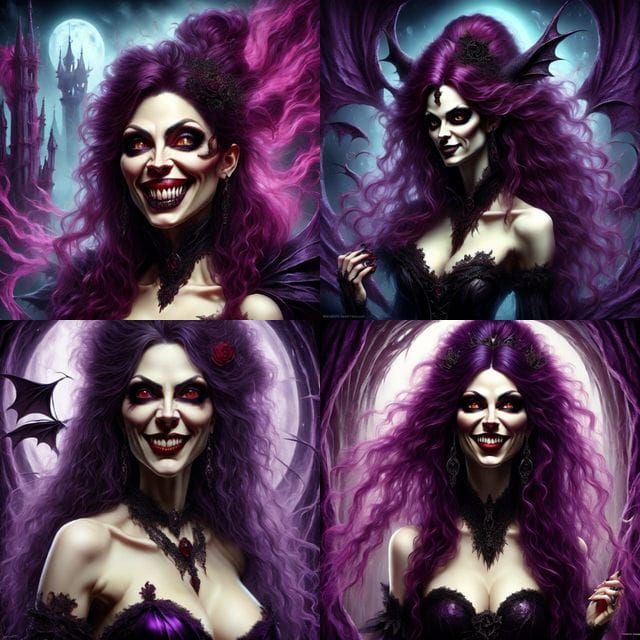 Mystical Vampire Woman in Ethereal Moonlight