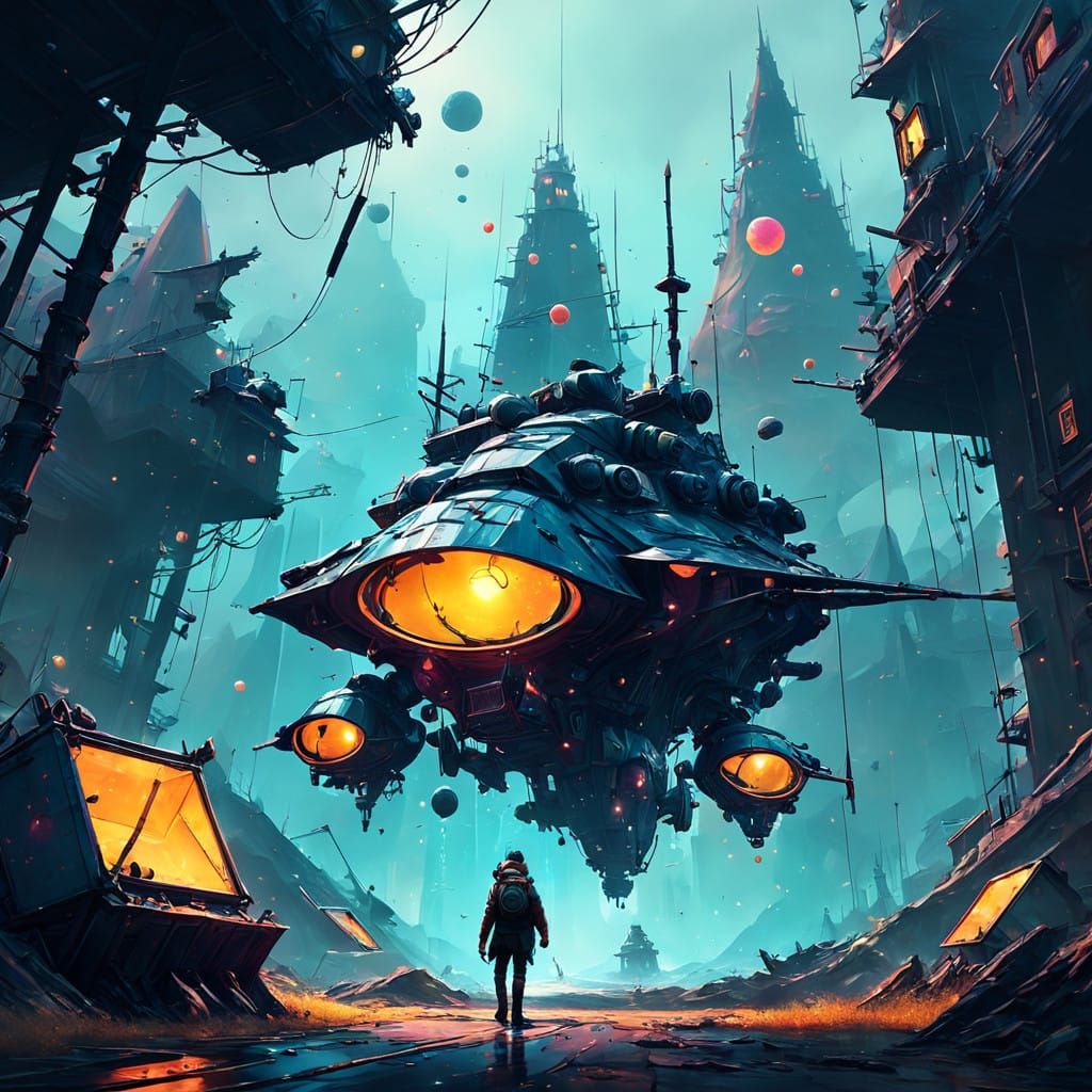 Vibrant Geometric Mashup Creates Illusion of Depth in Gradie...