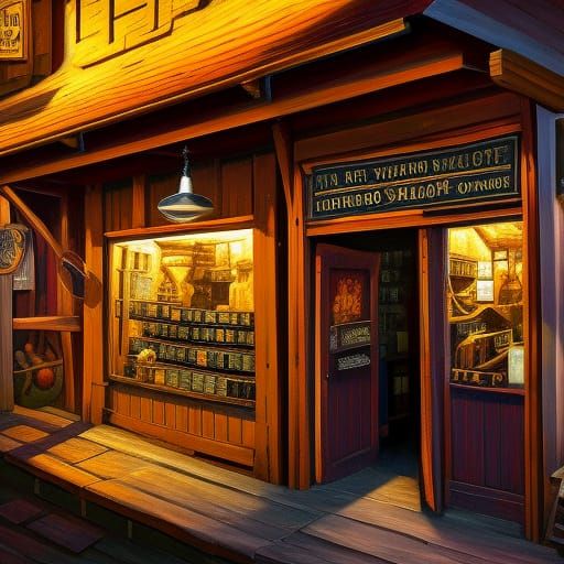 Village Apothecary Shop in Cartoon Style