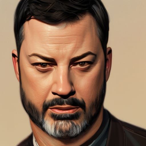 Detailed Portrait of Jimmy Kimmel in Digital Art Style