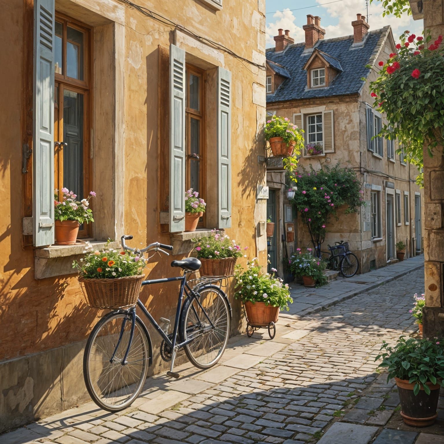 Impressionist Street Scene with Earthy Warmth