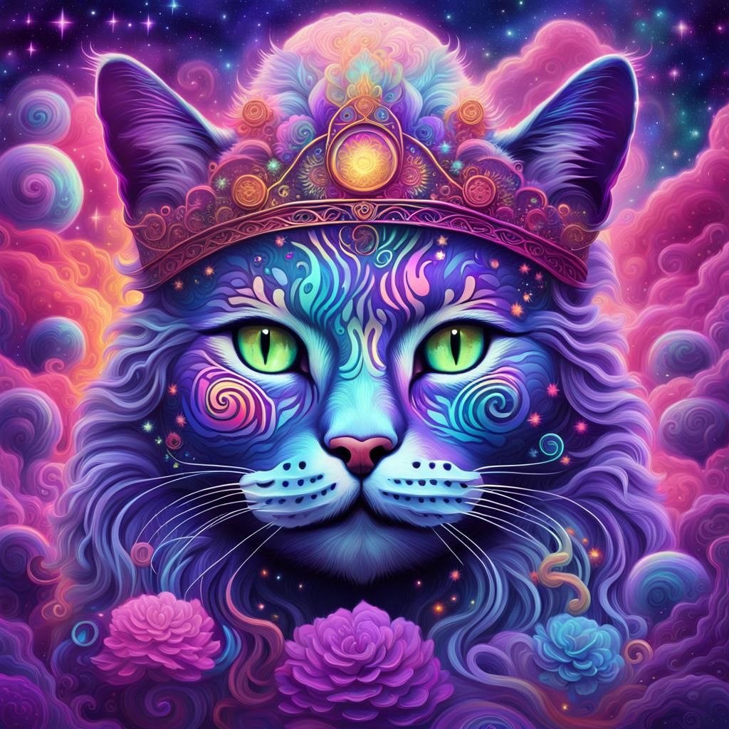 Astral Cat in Cosmic Clouds with Holographic Effect