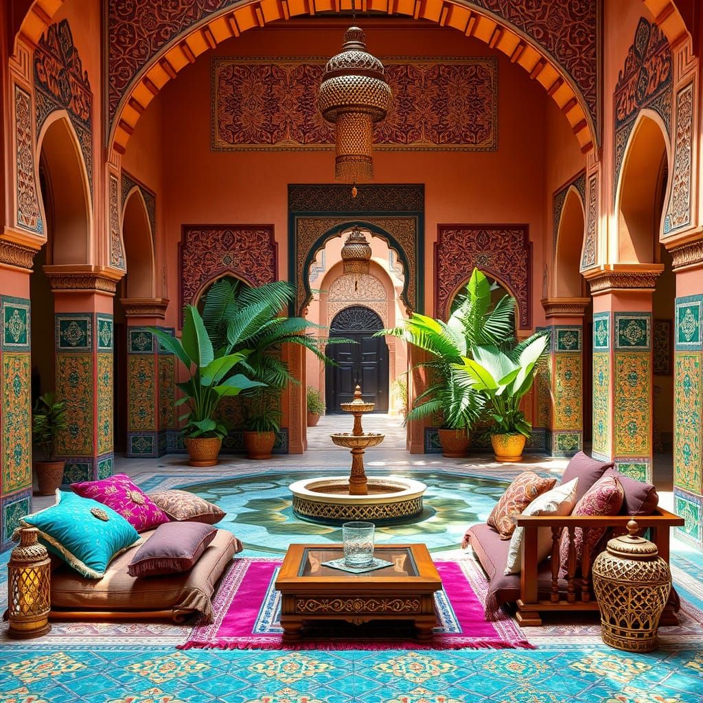 Surreal Moroccan Oasis in Opulent Style