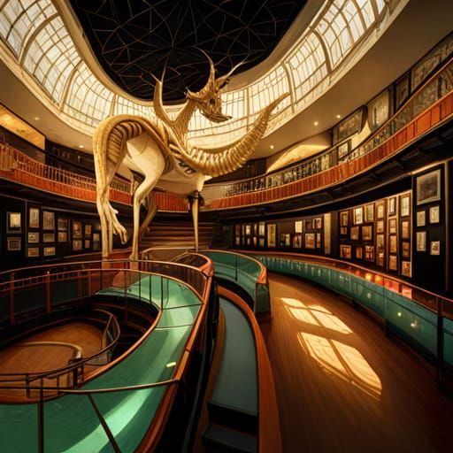 Hyperdetailed Prehistoric Museum Interior Artwork