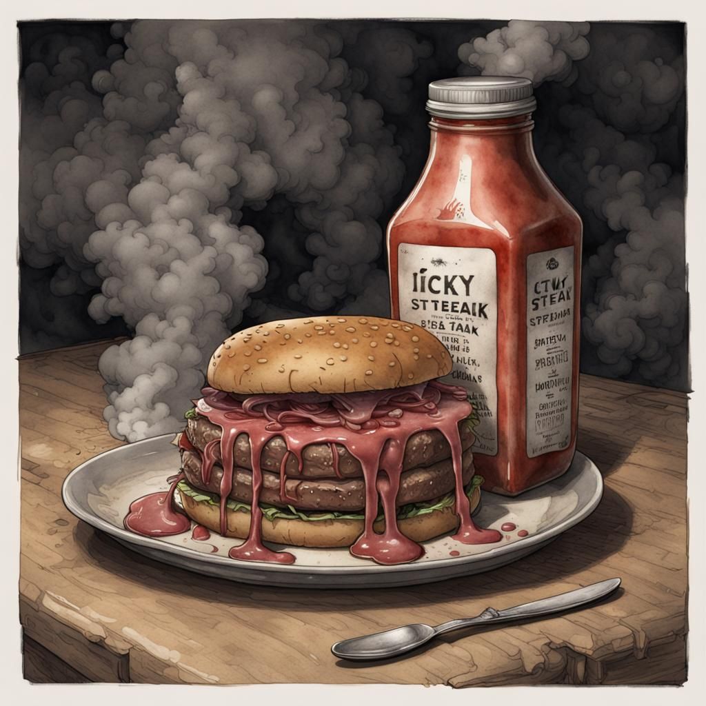 Icky Steak Sauce: Surreal Fantasy Art Masterpiece