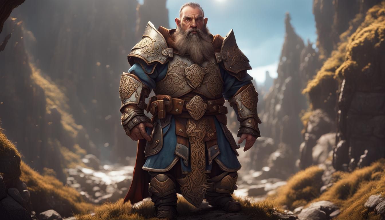 Dwarf Cleric in Plate Armor: Fantasy Concept Art