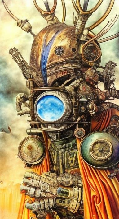 Steampunk Space Pilot in Gothic Style