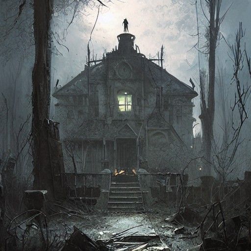 Sinister Deserted Zombie Wasteland Art
