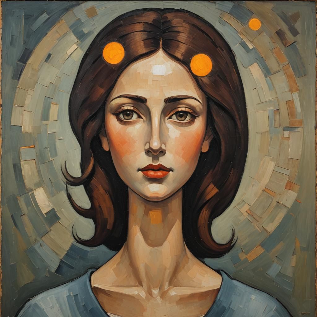 Solar Eclipse in Modigliani Style