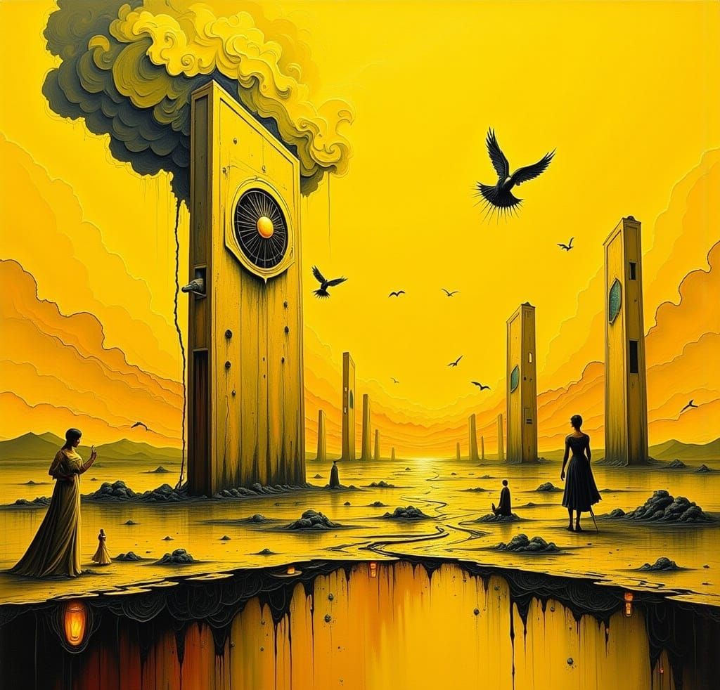 Yellow Surrealism: A Deco Dreamscape