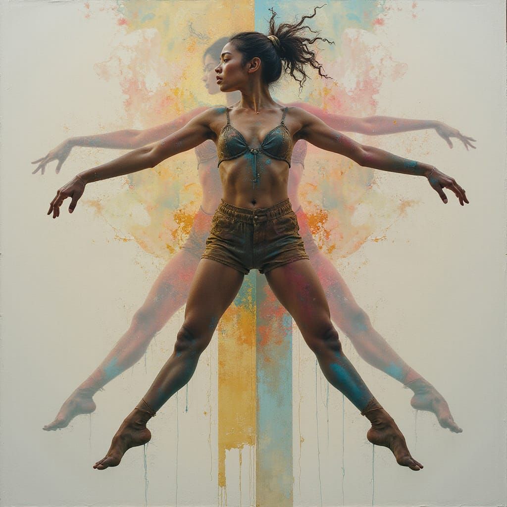 Geometric Portrait of Spectral Acrobat in Cubist Style