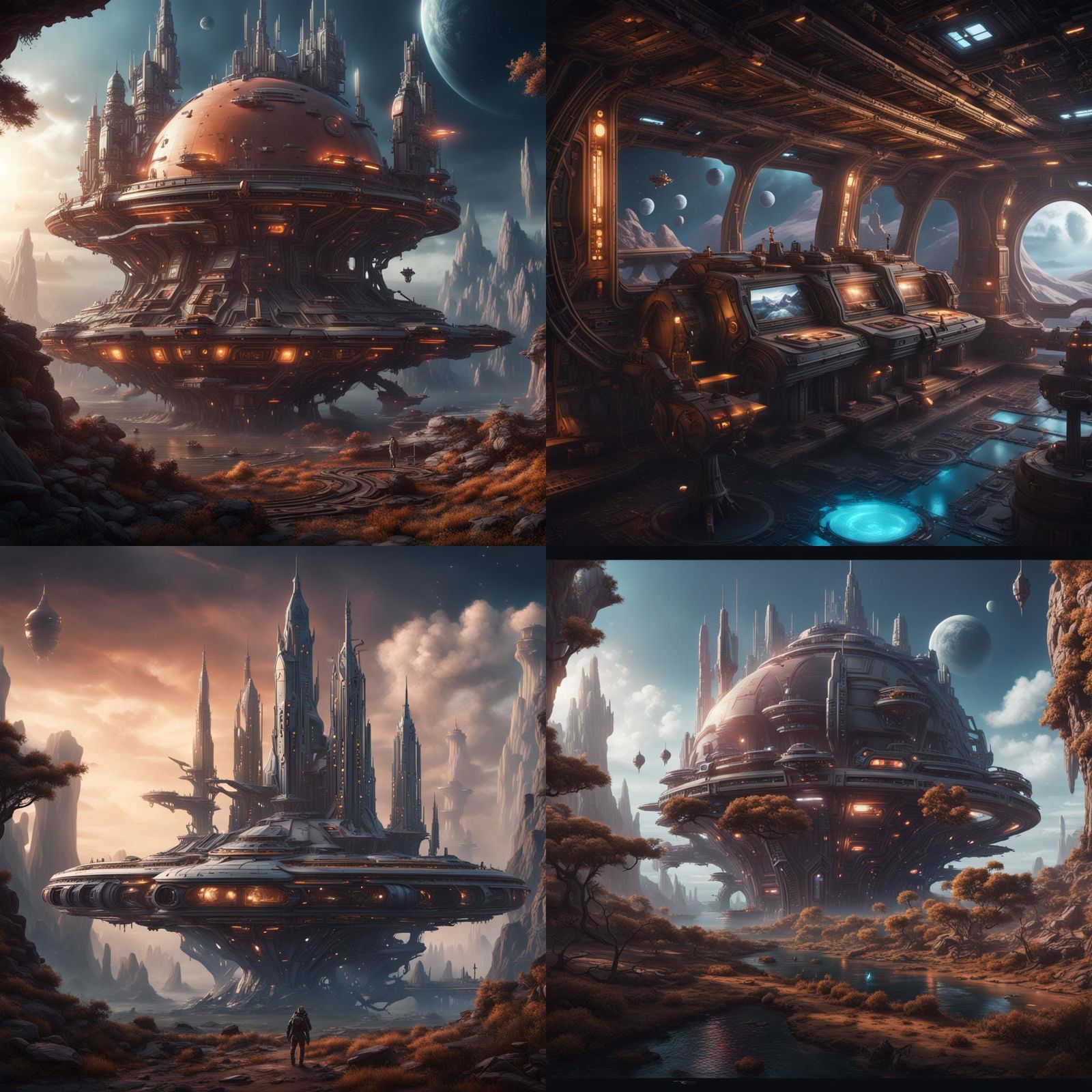 Spaceship Life: Detailed Matte Painting in Deep Color