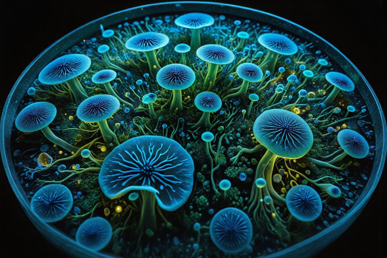 Overhead View of Creative Agar Art
