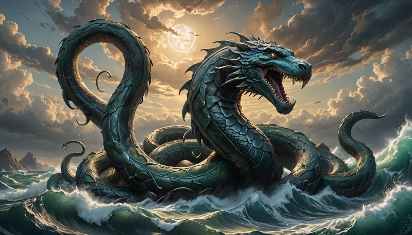 Jörmungandr: Norse World Serpent in Hyperrealistic Detail