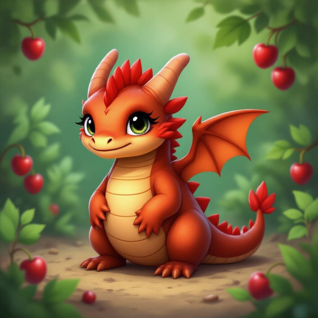 Plump Berry Dragon with Leafy Wings