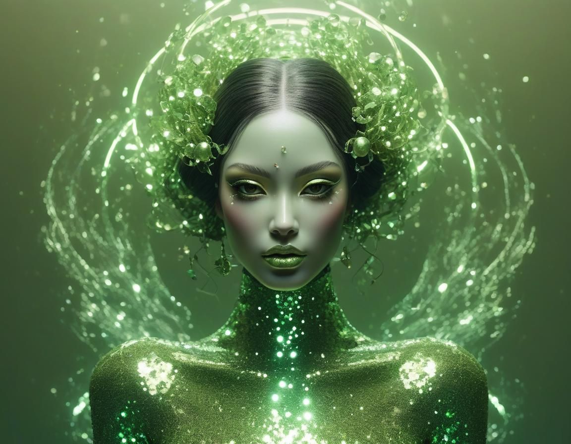 Ethereal Baby Doll in Abstract Surreal Art