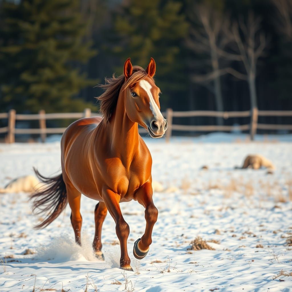 A Song of a Majestic Horse in a Vibrant Aesthetic