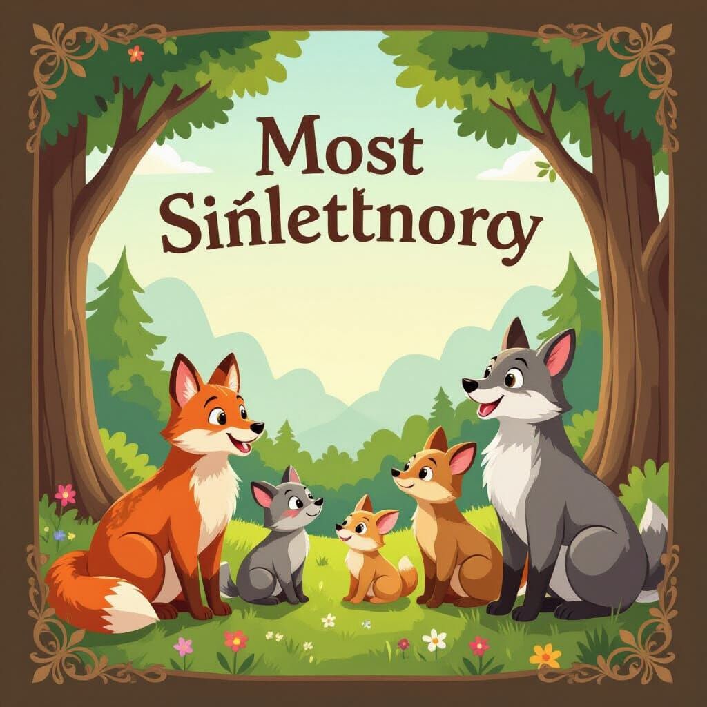 Enchanting Animal Storybook Cover Illustration