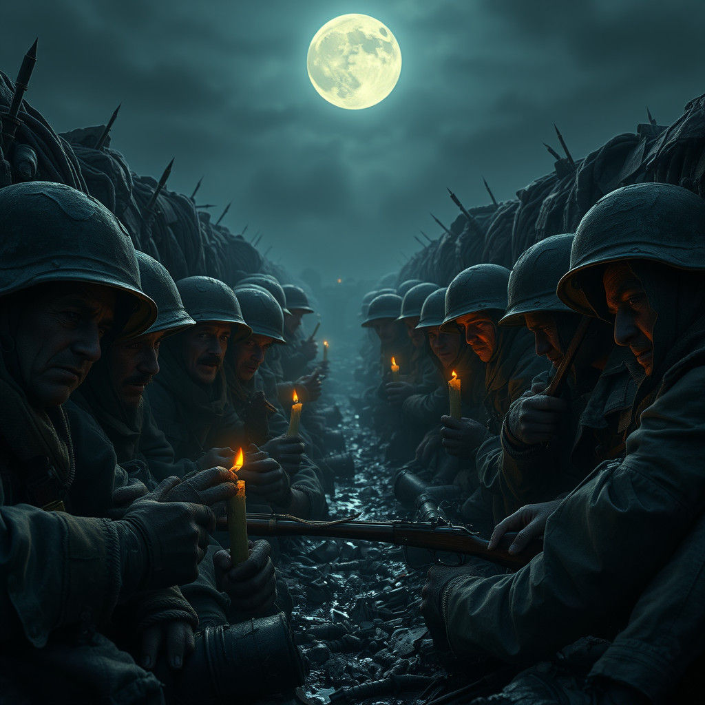 WWI Soldiers in Somme Trenches: Matte Painting