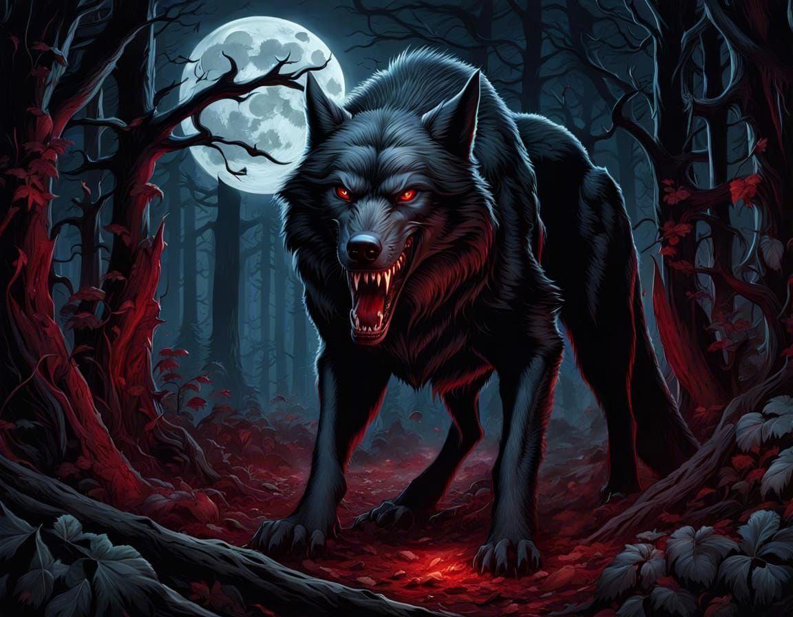 Bloodthirsty Vampire in Moonlight: Hyperrealistic Illustrati...