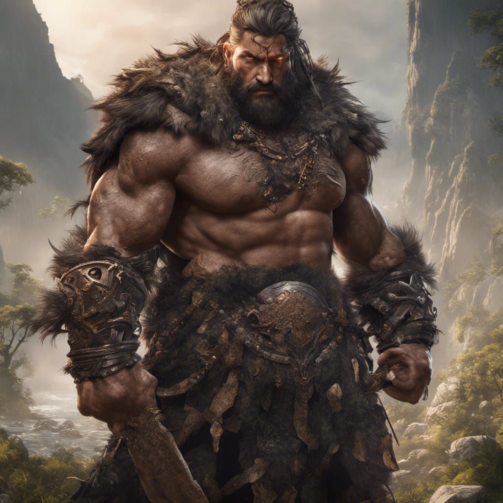 Barbarian in Nature: Detailed Fantasy Art