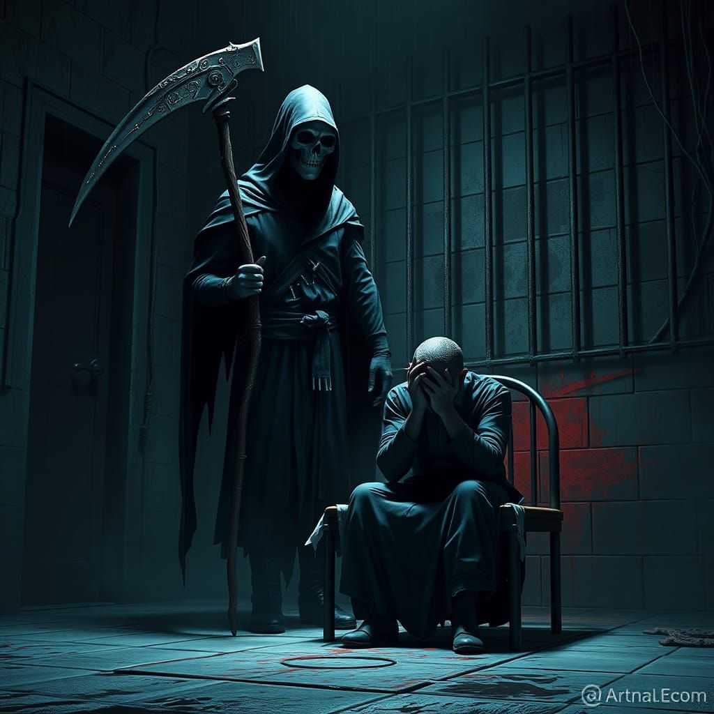 Grim Reaper Visits Prisoner: Matte Painting