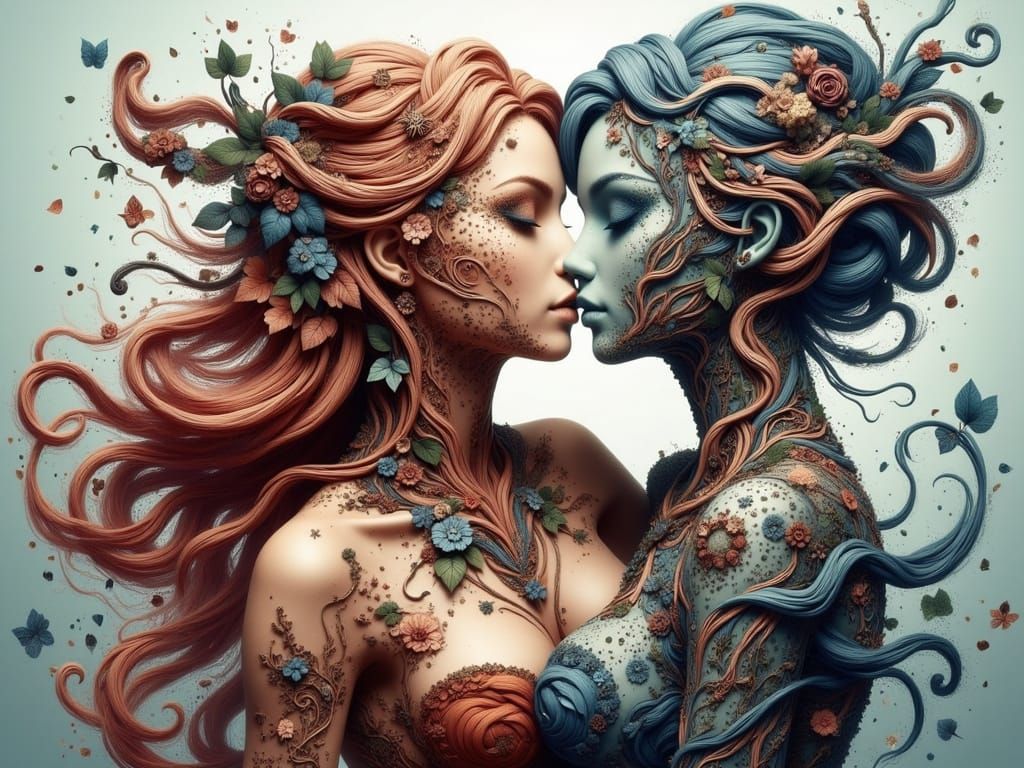 Hyperrealistic Portrait of a Futuristic Woman in Vibrant, In...