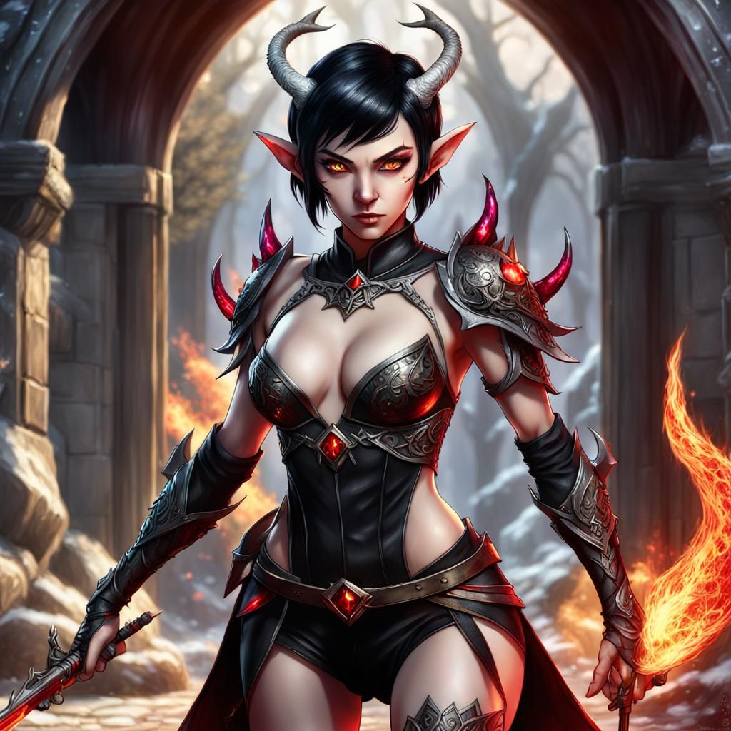 Elf Assassin with Ruby Crystal Armor