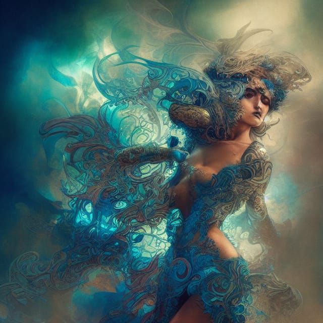 Fractal Shapeshifter Disintegrating into Iridescence